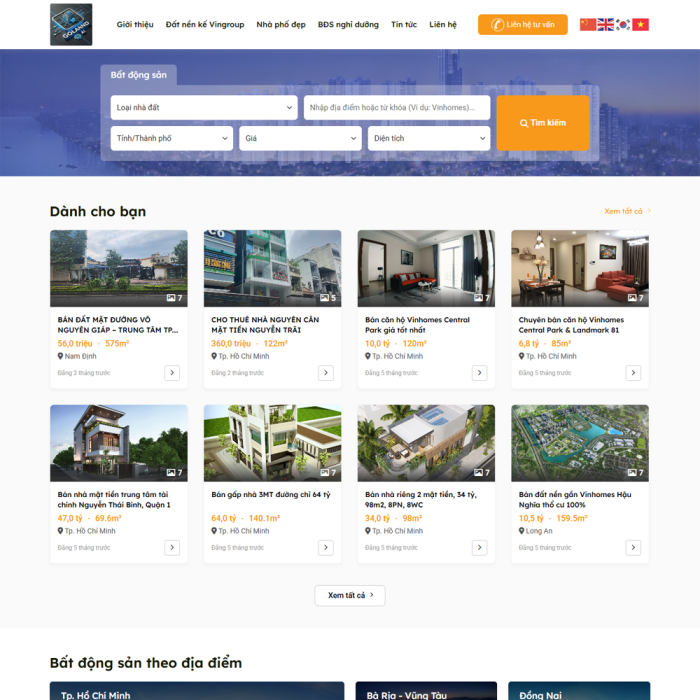 Mẫu website bất động sản - Ms:001