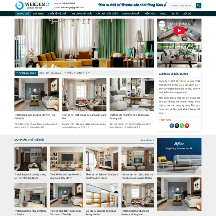 Mẫu website xây dựng & nội thất - Ms:001