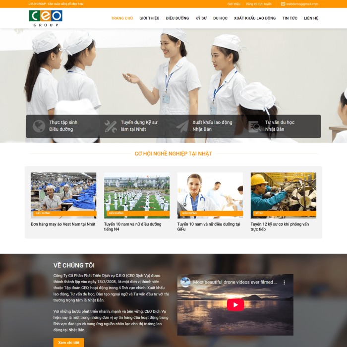 Mẫu website xuất khẩu lao động - Ms:007