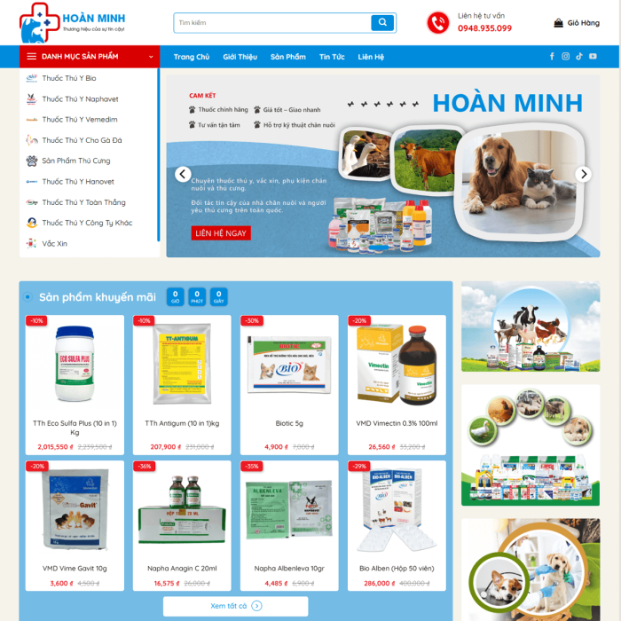 Mẫu website thuốc thú y - Ms:001