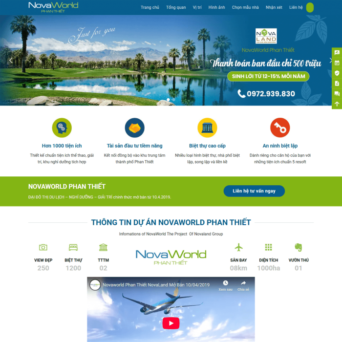 Mẫu website Shophouse, nhà phố Towhouse, Villas - Ms:010