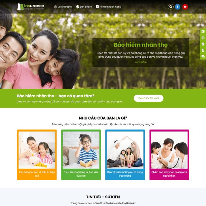Mẫu website bảo hiểm nhân thọ - Ms:014