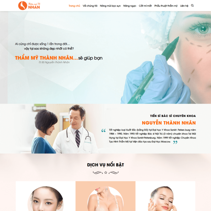 Mẫu website thẩm mỹ viện - Ms:020