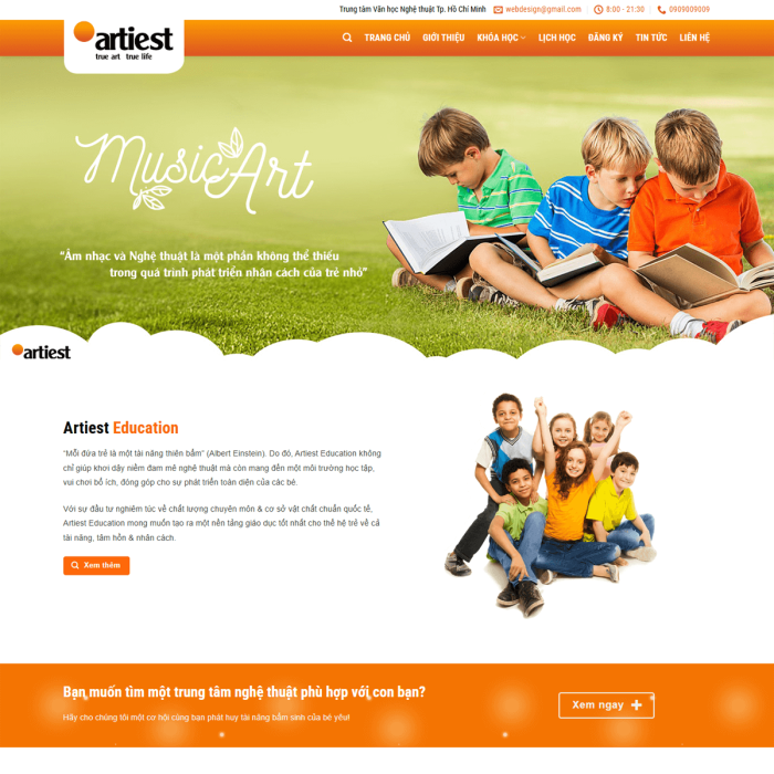 Mẫu website học viện nghệ thuật - Ms:027