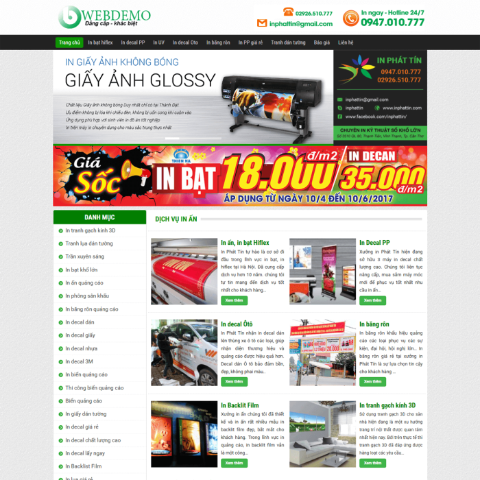 Mẫu website dịch vụ in ấn - Ms:029