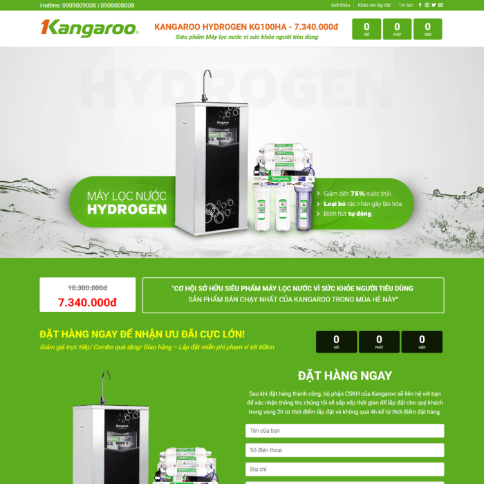 Mẫu website máy lọc nước - Ms:032