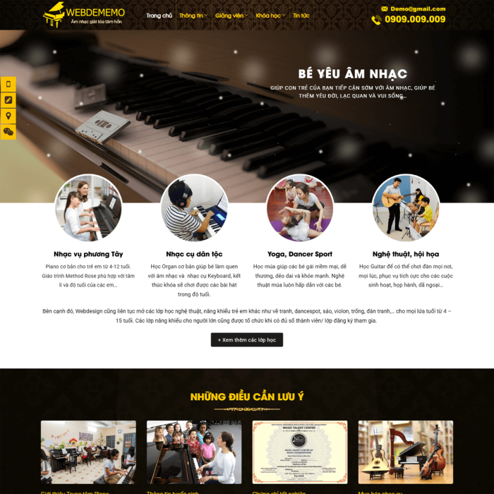 Mẫu website trung tâm nghệ thuật - Ms:043