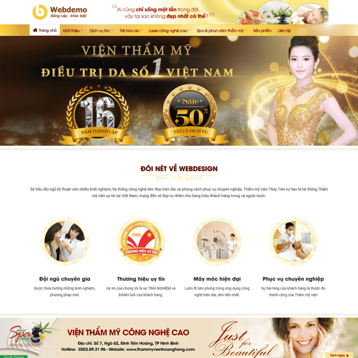 Mẫu website viện thẩm mỹ - Ms:048