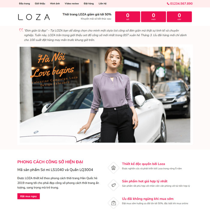 Mẫu website thiết kế thời trang công sở - Ms:053