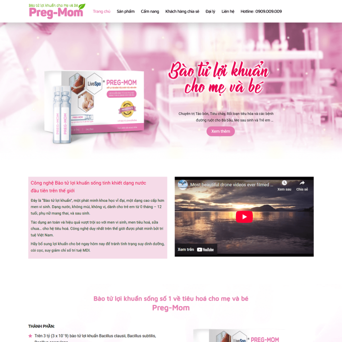 Mẫu website thực phẩm chức năng - Ms:054