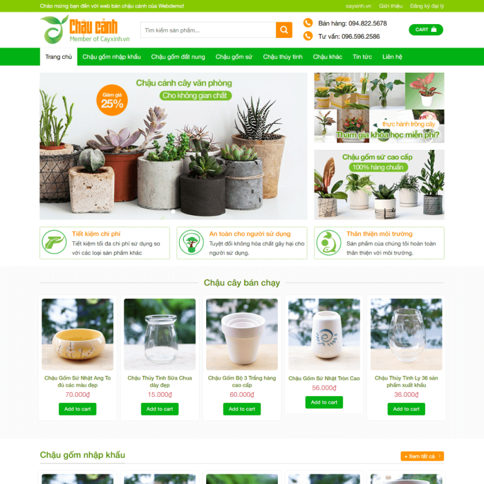 Mấy website chậu cây cảnh - Ms:007