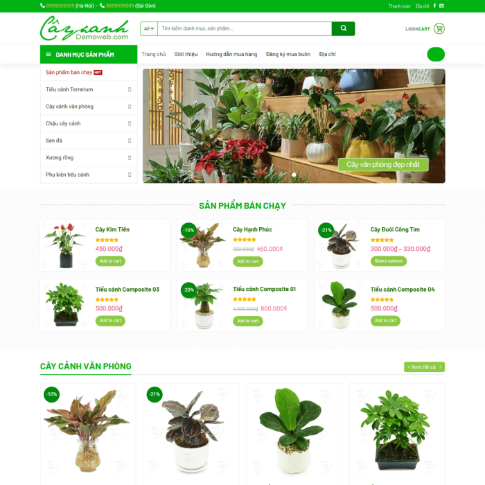 Mẫu website cây xanh - Ms:010