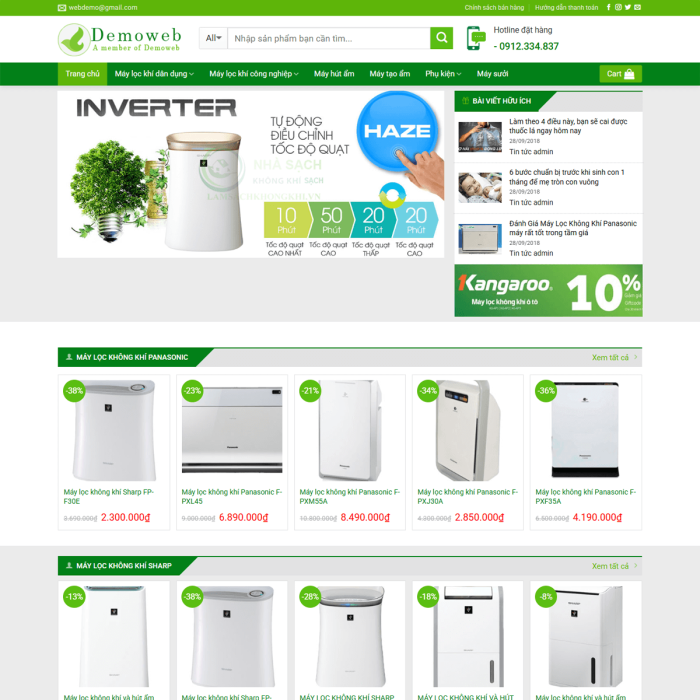 Mẫu website máy lọc không khí - Ms:016