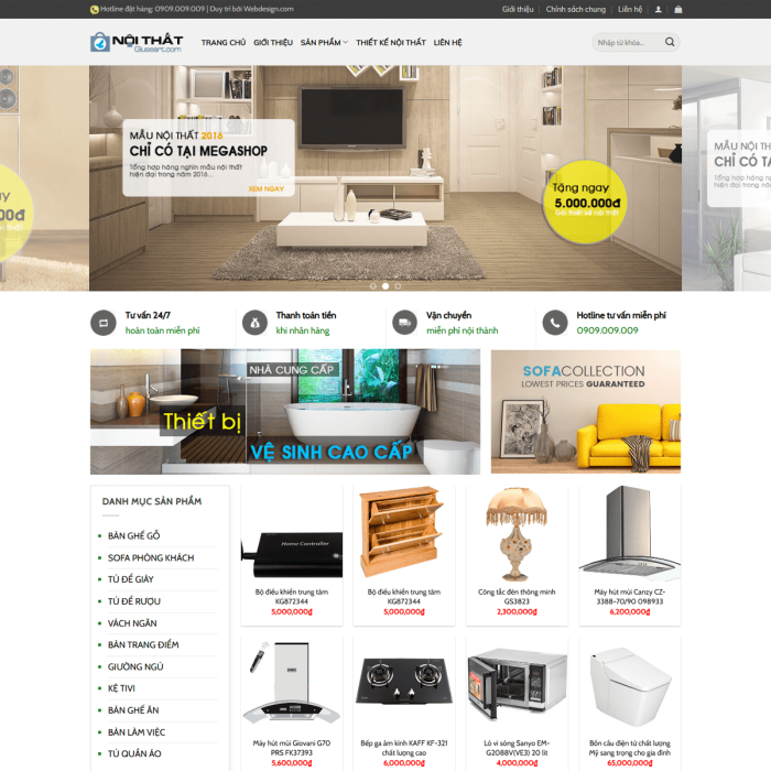 Mẫu website nội thất - Ms:020