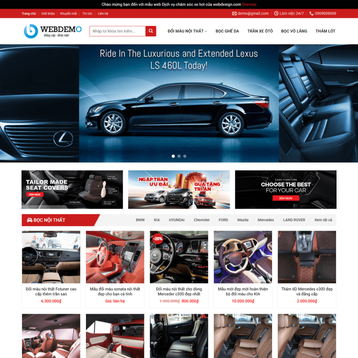 Mẫu website nội thất ô tô - Ms:022