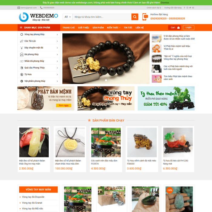 Mẫu website đồ phong thủy - Ms:023