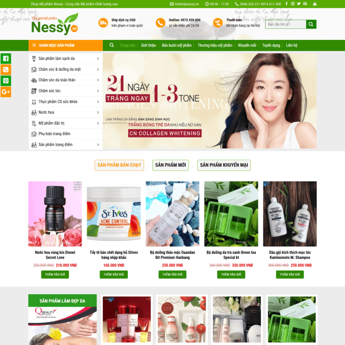 Mẫu website mỹ phẩm - Ms:026