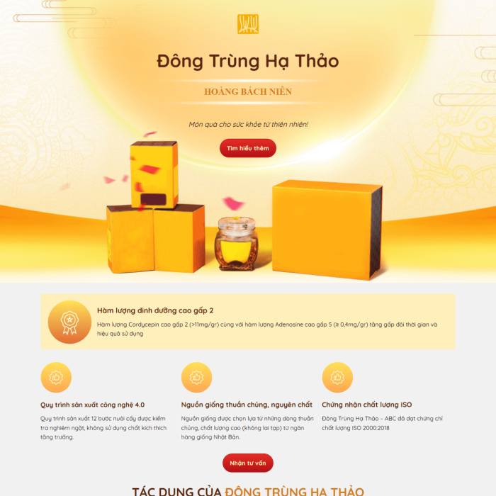 Mẫu landing page đông trùng hạ thảo - Ms:004