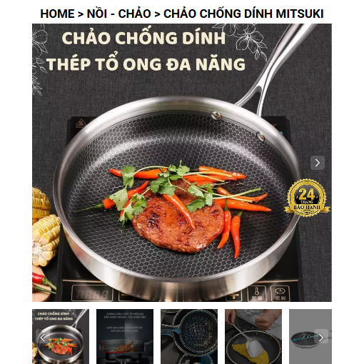 Mẫu landing page chảo chống dính - Ms:017