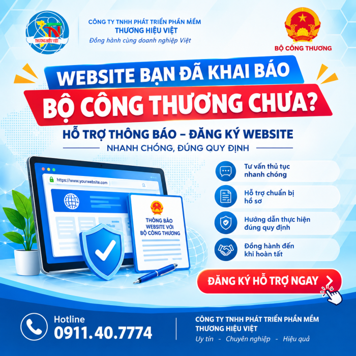 Dịch Vụ Hỗ trợ khai báo website Bộ Công Thương Miễn Phí