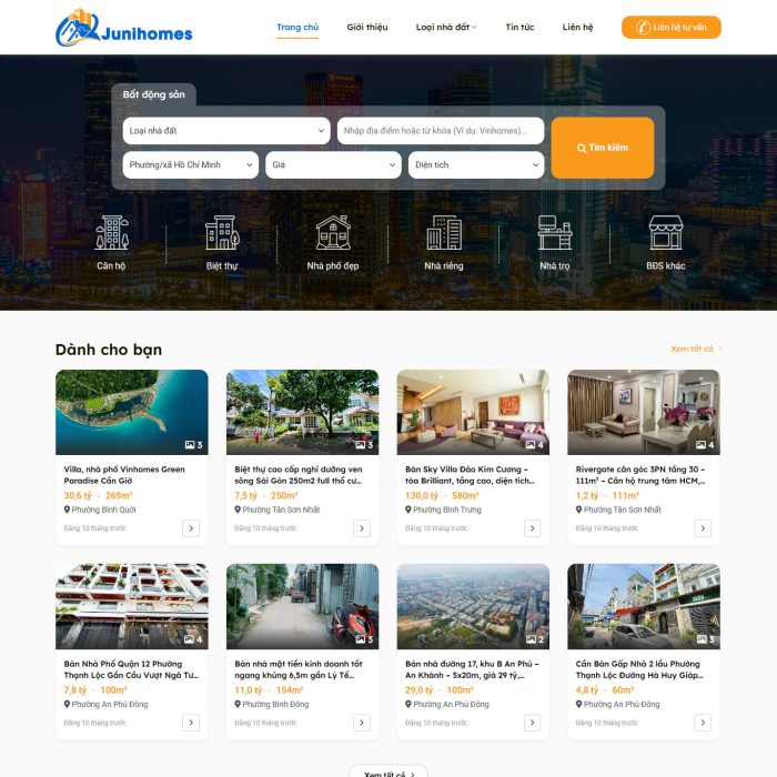 Mẫu website bất động sản – Ms:008